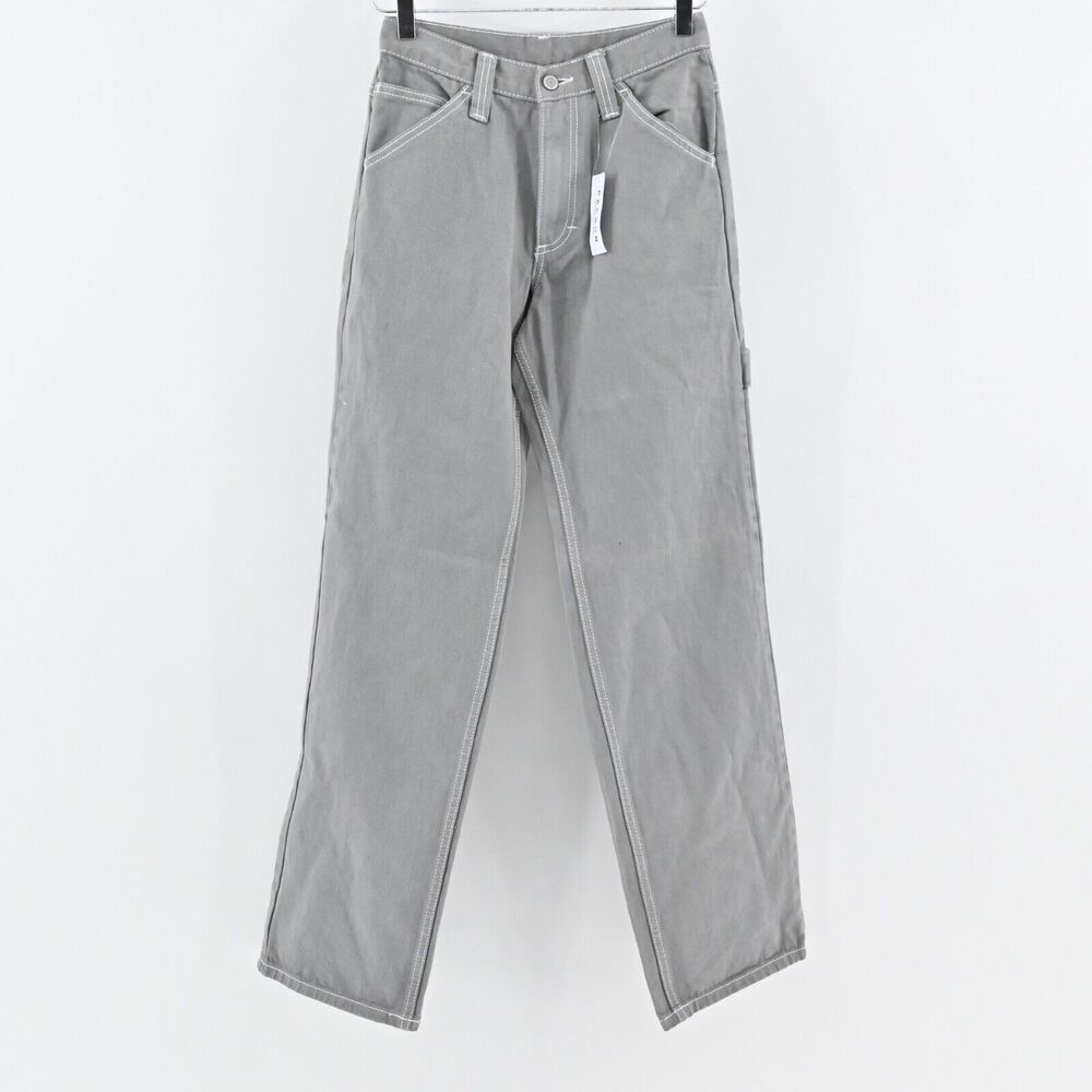 BRANDY MELVILLE J GALT Jeans Womens Size S Gray Cotton‎ Carpenter Wide Leg Retro